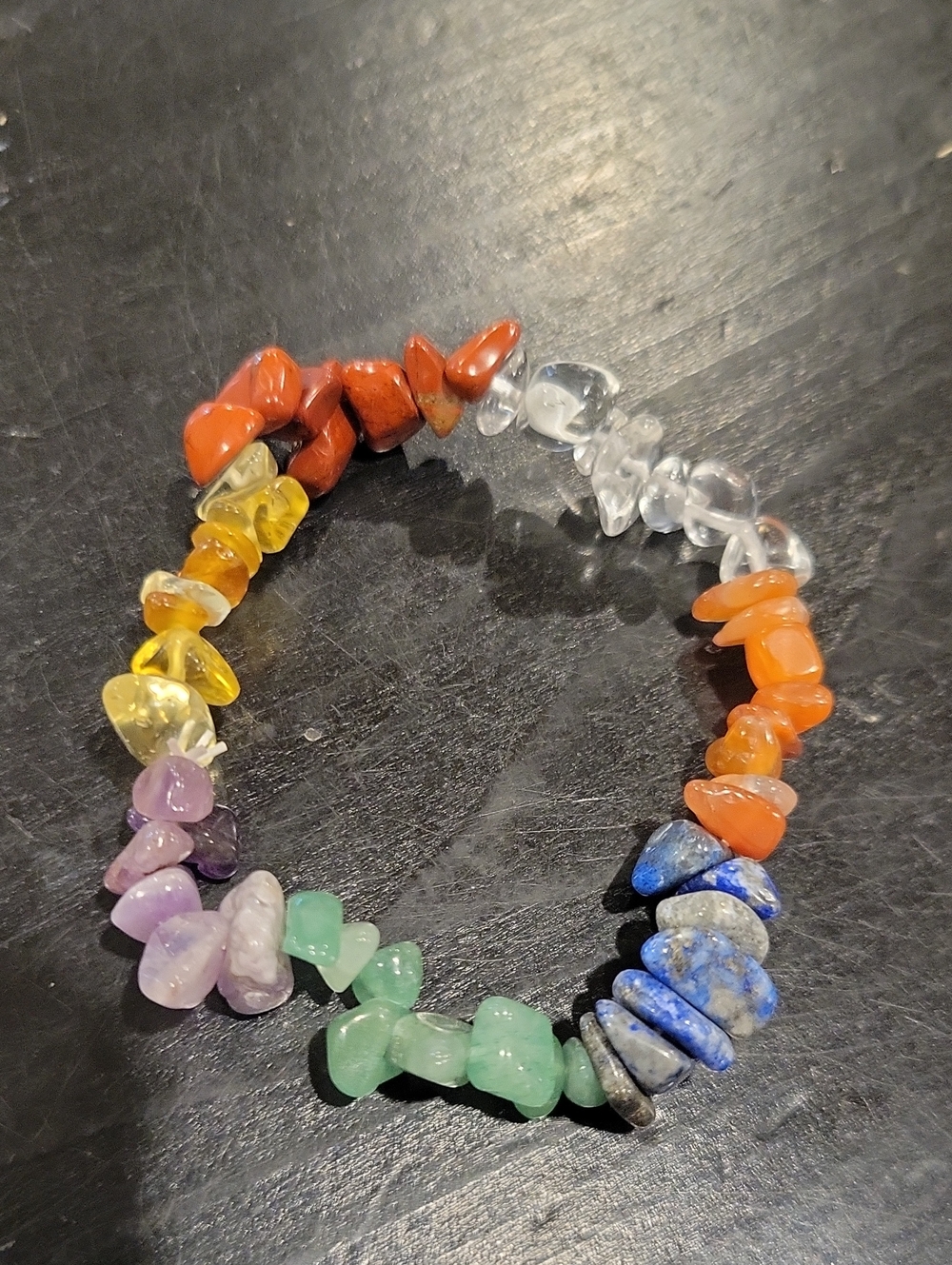 Multi-Color Chakra Chip Bracelet - Crystal - Smaller Wrists